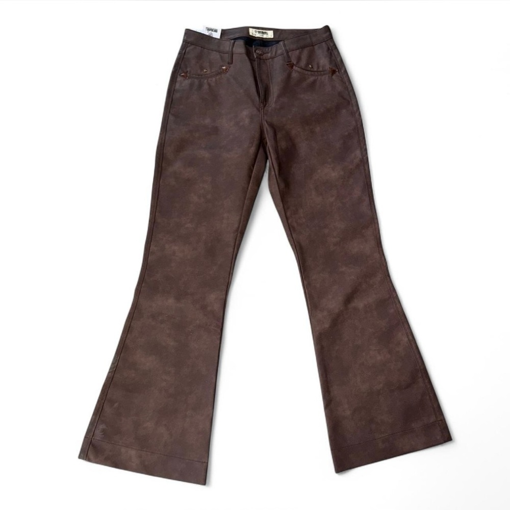 Rock & Roll Denim Brown High Waisted Flared Women's Pants 30x34 - Picture 1 of 2
